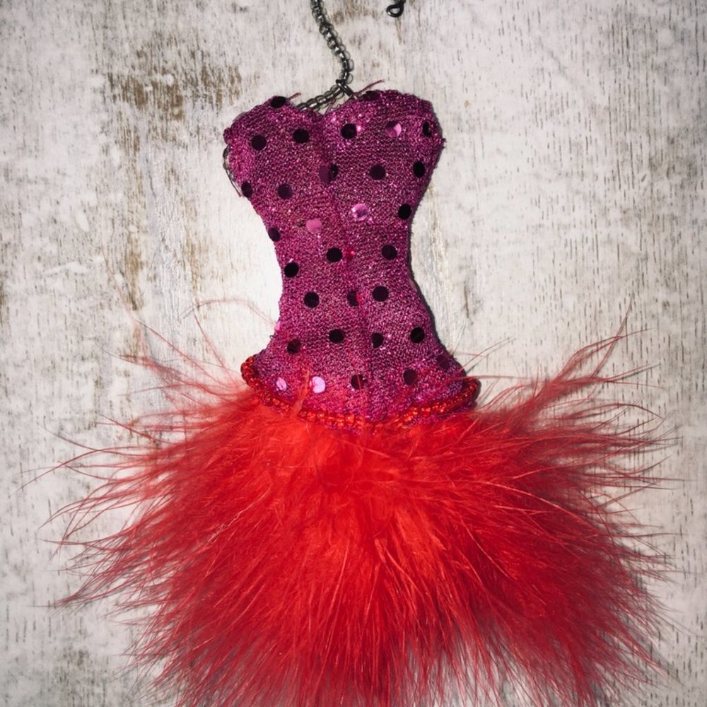 (6) Flaming Red Dress Ornaments